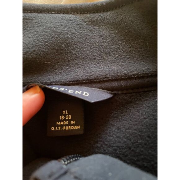 EUC Navy Blue Lands End Zip Up Fleece Vest Womens XL Gorpcore Sporty - Picture 4 of 10